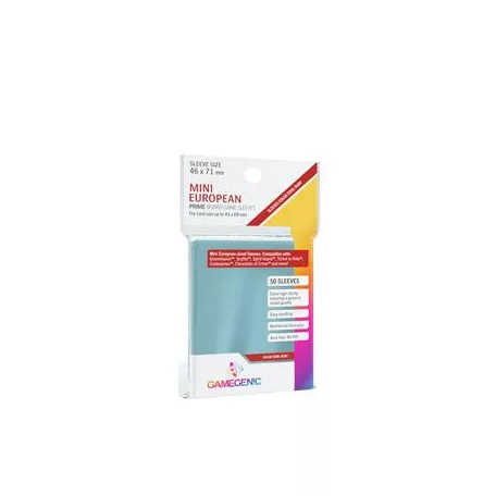 Gamegenic - PRIME Mini European-Sized Sleeves 46 x 71 mm - Clear (50 Sleeves)-GGS10050ML