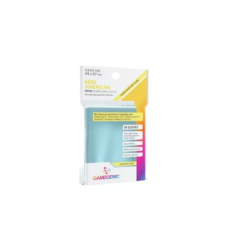 Gamegenic - PRIME Mini American-Sized Sleeves 44 x 67 mm - Clear (50 Sleeves)-GGS10052ML