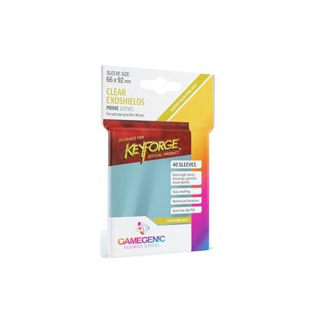 Gamegenic - PRIME KeyForge Exoshields 66 x 92 mm - Clear (40 Sleeves)-GGS10069ML