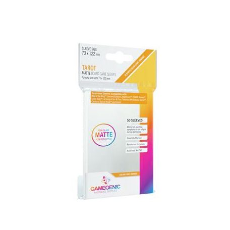 Gamegenic - MATTE Tarot-Sized Sleeves 73 x 122 mm - Clear (50 Sleeves)-GGS10056ML