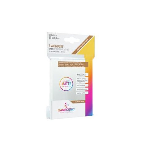 Gamegenic - MATTE 7 Wonders Sleeves 67 x 103 mm - Clear (80 Sleeves)-GGS10059ML