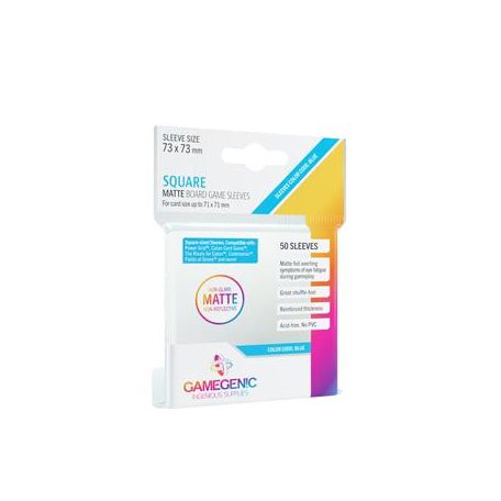 Gamegenic - MATTE Square-Sized Sleeves 73 x 73 mm - Clear (50 Sleeves)-GGS10061ML
