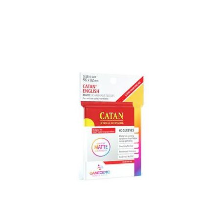 Gamegenic - MATTE Catan-Sized Sleeves 56 x 82 mm - Clear (50 Sleeves)-GGS10073ML