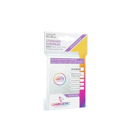 Gamegenic - MATTE Standard European-Sized Sleeves 62 x 94 mm - Clear (50 Sleeves)-GGS10064ML