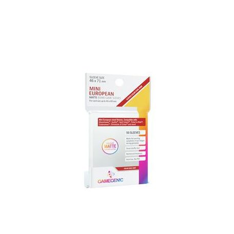 Gamegenic - MATTE Mini European-Sized Boardgame Sleeves 46 x 71 mm - Clear (50 Sleeves)-GGS10065ML