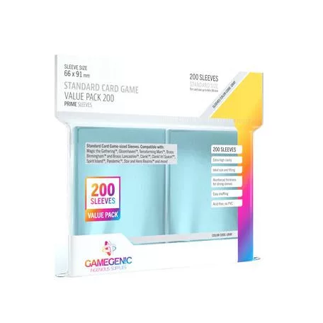 Gamegenic - Value Pack Standard Sleeves - Clear (200 Sleeves)-GGS10071ML