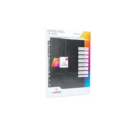 Gamegenic - Sideloading 18-Pocket Pages 10 pcs pack Black-GGS30001ML