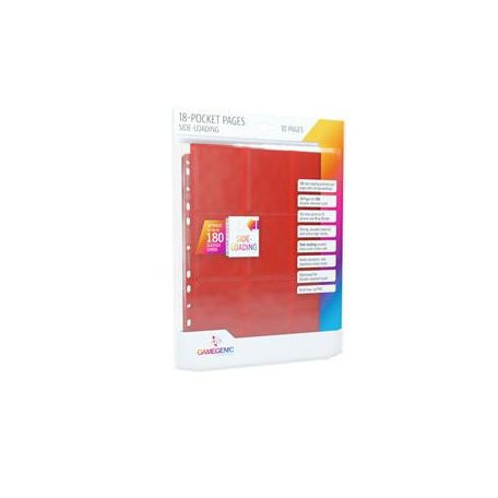Gamegenic - Sideloading 18-Pocket Pages 10 pcs pack Red-GGS30007ML