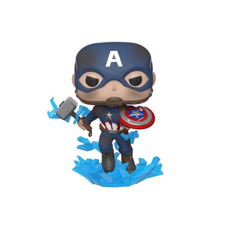 Funko POP! Endgame - Capt A w/Broken Shield & Mjolnir Vinyl Figure 10cm-FK45137