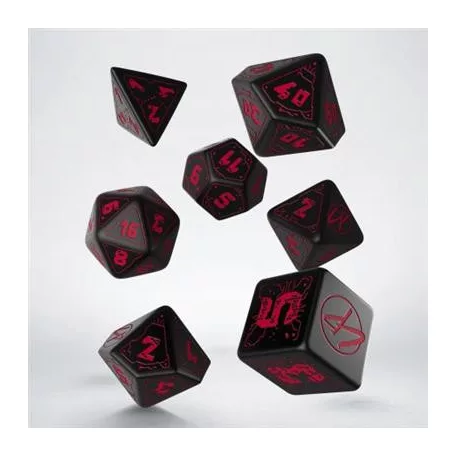 Cyberpunk Red Dice Set - Blood over Chrome-SCPU01