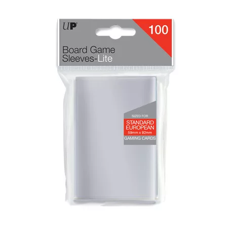 UP - Lite Standard European Board Game Sleeves 59mm x 92mm (100 Sleeves)-85944
