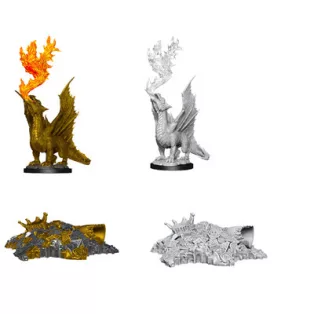 D&D Nolzur’s Marvelous Miniatures: Gold Dragon Wyrmling & Small Treasure Pile-90028
