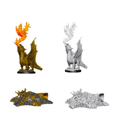 D&D Nolzur’s Marvelous Miniatures: Gold Dragon Wyrmling & Small Treasure Pile-90028