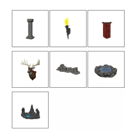 Wizkids Deep Cuts Unpainted Miniatures: Pools & Pillars-90045