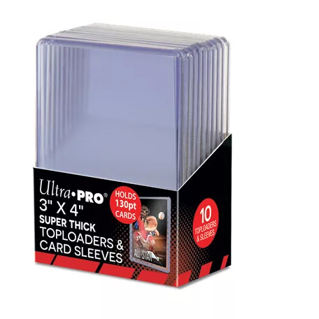 3" X 4" Super Thick 130PT Toploader with Thick Card Sleeves 10ct-15281