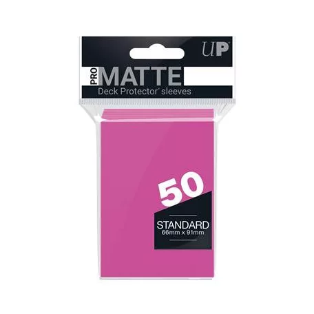 UP - Standard Sleeves - Pro-Matte - Non Glare - Bright Pink (50 Sleeves)-84147
