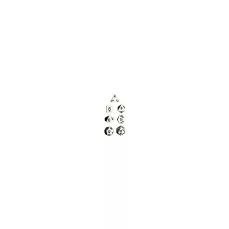 Chessex Opaque Polyhedral 7-Die Sets - White w/black-25401