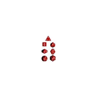 Chessex Opaque Polyhedral 7-Die Sets - Red w/white-25404