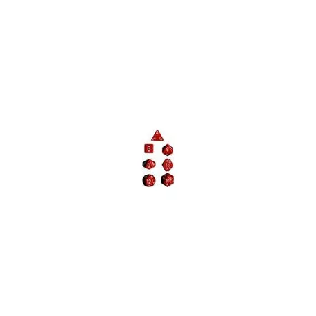 Chessex Opaque Polyhedral 7-Die Sets - Red w/white-25404