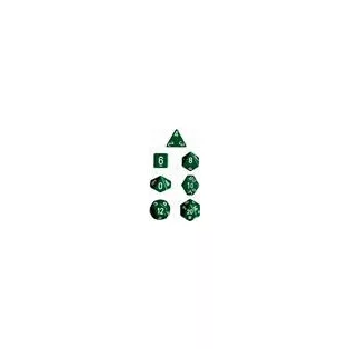 Chessex Opaque Polyhedral 7-Die Sets - Green w/white-25405