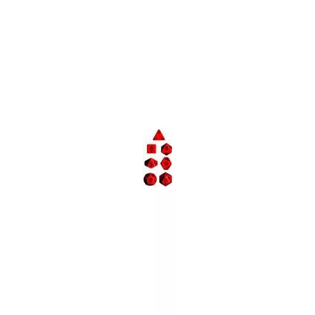 Chessex Opaque Polyhedral 7-Die Sets - Red w/black-25414