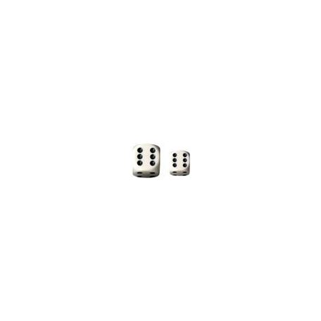 Chessex Opaque 16mm d6 with pips Dice Blocks (12 Dice) - White w/black-25601