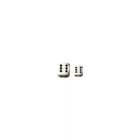 Chessex Opaque 16mm d6 with pips Dice Blocks (12 Dice) - White w/black-25601