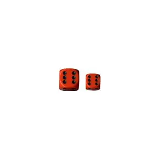Chessex Opaque 16mm d6 with pips Dice Blocks (12 Dice) - Orange w/black-25603