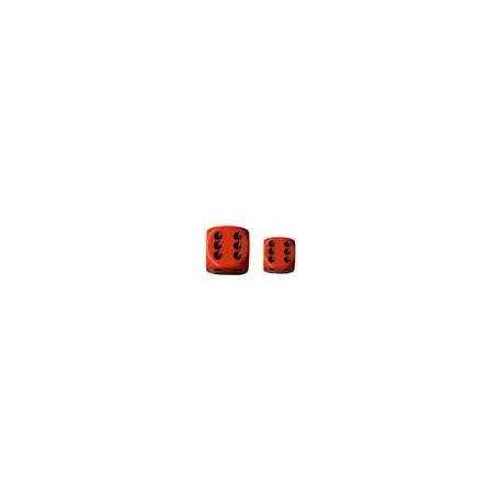 Chessex Opaque 16mm d6 with pips Dice Blocks (12 Dice) - Orange w/black-25603