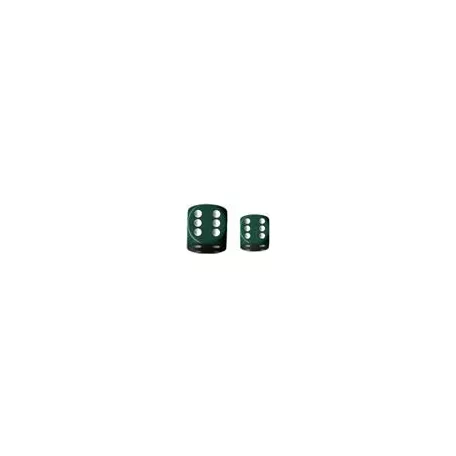 Chessex Opaque 16mm d6 with pips Dice Blocks (12 Dice) - Green w/white-25605