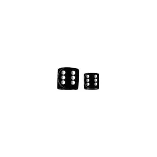 Chessex Opaque 16mm d6 with pips Dice Blocks (12 Dice) - Black w/white-25608