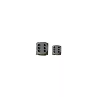 Chessex Opaque 16mm d6 with pips Dice Blocks (12 Dice) - Grey w/black-25610