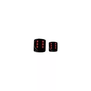 Chessex Opaque 16mm d6 with pips Dice Blocks (12 Dice) - Black w/red-25618