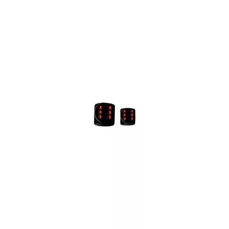 Chessex Opaque 16mm d6 with pips Dice Blocks (12 Dice) - Black w/red-25618