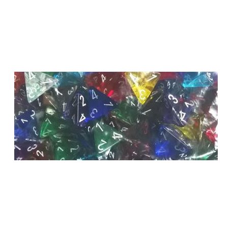 Chessex Translucent Bags of 50 Dice - Bag of 50: Translucent d4-29604
