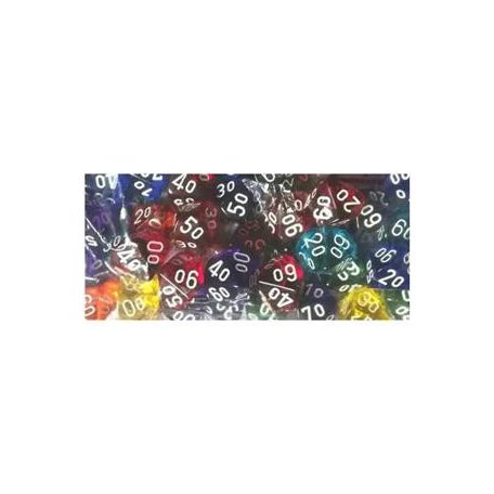 Chessex Translucent Bags of 50 Dice - Bag of 50: Translucent d10-29610