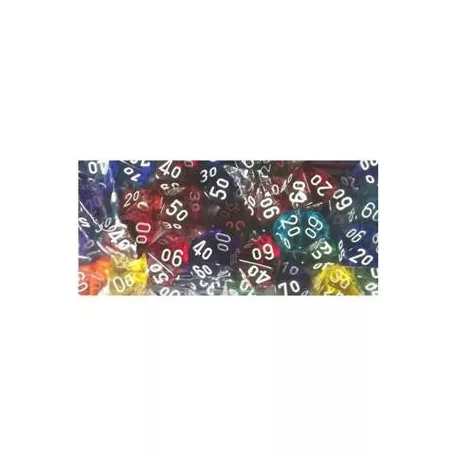 Chessex Translucent Bags of 50 Dice - Bag of 50: Translucent d10-29610