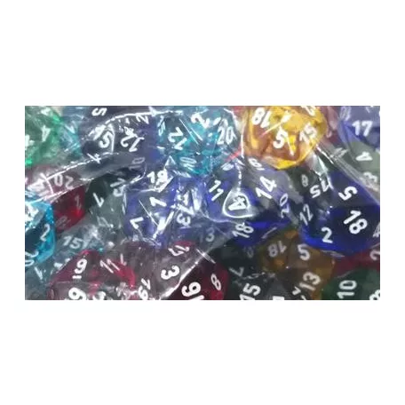 Chessex Translucent Bags of 50 Dice - Translucent d20-29620