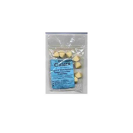 Chessex Opaque Polyhedral Bag of 10 Blank 10-sided dice-29044