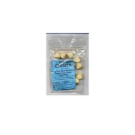 Chessex Opaque Polyhedral Bag of 10 Blank 10-sided dice-29044