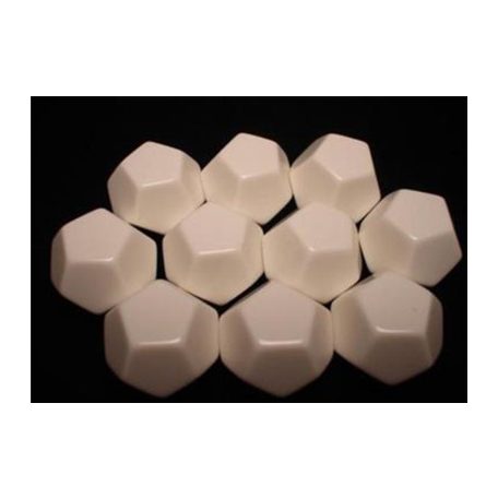 Chessex Opaque Polyhedral Bag of 10 Blank 12-sided dice-29045