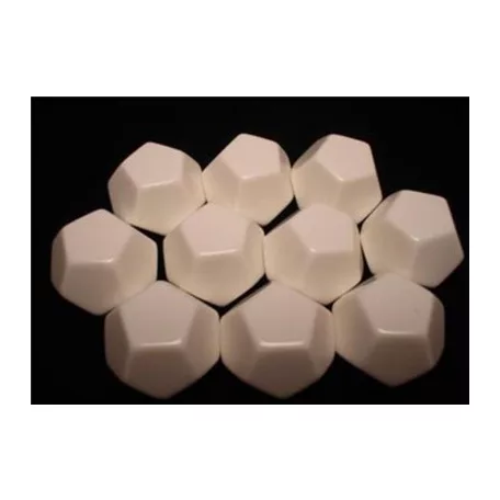Chessex Opaque Polyhedral Bag of 10 Blank 12-sided dice-29045