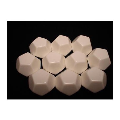 Chessex Opaque Polyhedral Bag of 10 Blank 12-sided dice-29035
