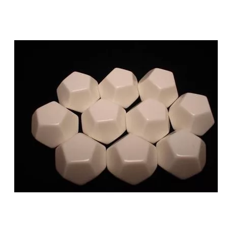 Chessex Opaque Polyhedral Bag of 10 Blank 12-sided dice-29035