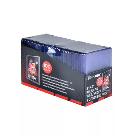 UP - 3" x 4" Regular Toploaders & Card Sleeves (100 count retail pack)-83648