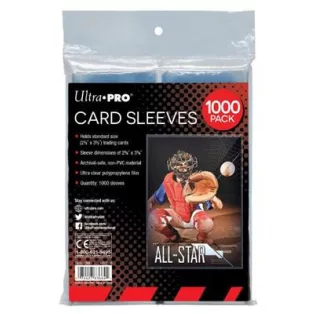 UP - Clear Card Sleeves for Standard Size Trading Cards - 2.5" x 3.5" (1000 count retail pack)-83664