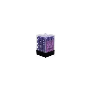 Chessex Opaque 12mm d6 with pips Dice Blocks (36 Dice) - Purple w/white-25807