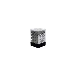 Chessex Opaque 12mm d6 with pips Dice Blocks (36 Dice) - Grey w/black-25810