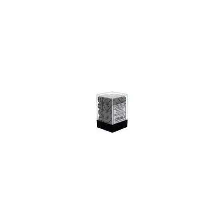 Chessex Opaque 12mm d6 with pips Dice Blocks (36 Dice) - Grey w/black-25810