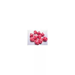 Chessex Opaque Polyhedral Ten d10 Set - Red/white-26204